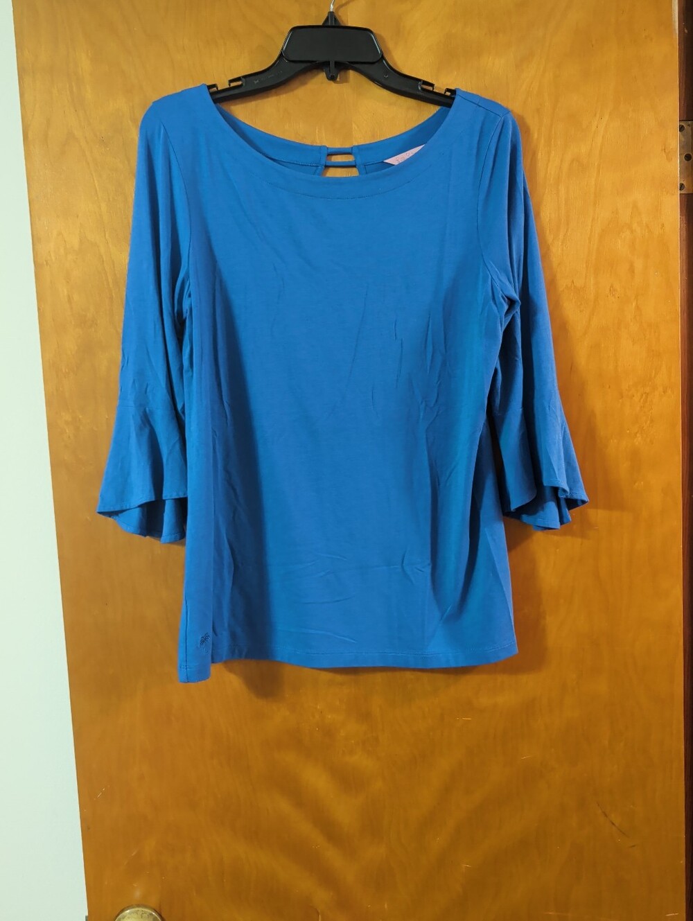 Lily Pulitzer Women's Blue Bell-Sleeve Top